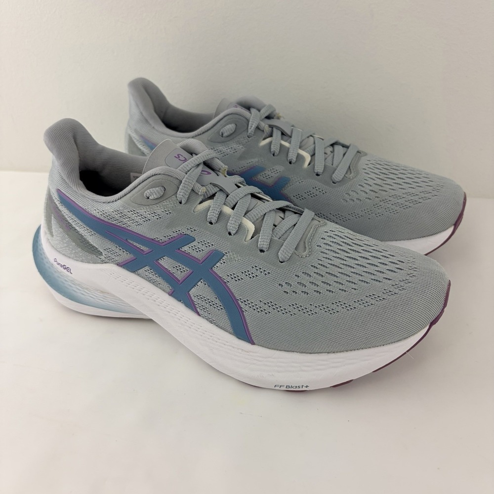 ASICS GT-2000 12 Women's 7.5 Gray Blue Purple Running Shoes 1012B506 PureGEL